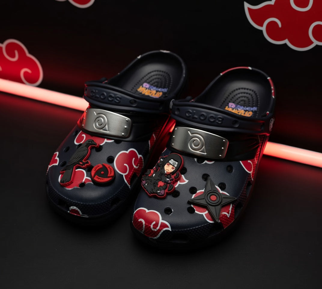 Crocs Itachi Uchiha — Sandálias Naruto Akatsuki